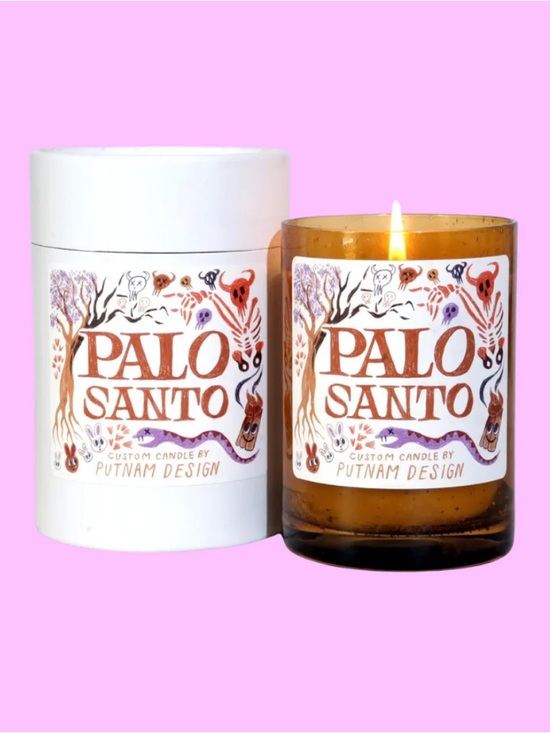 Other - Palo Santo Scented Candle — Amber Glass (Brown)